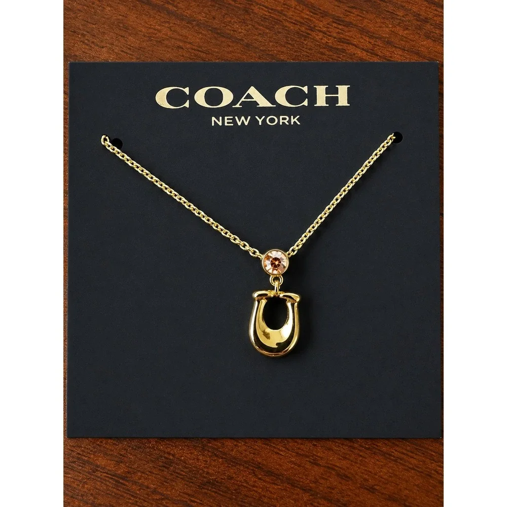 NWT Coach Signature Horseshoe Crystal Necklace / BRAND NEW / MSRP $195!!